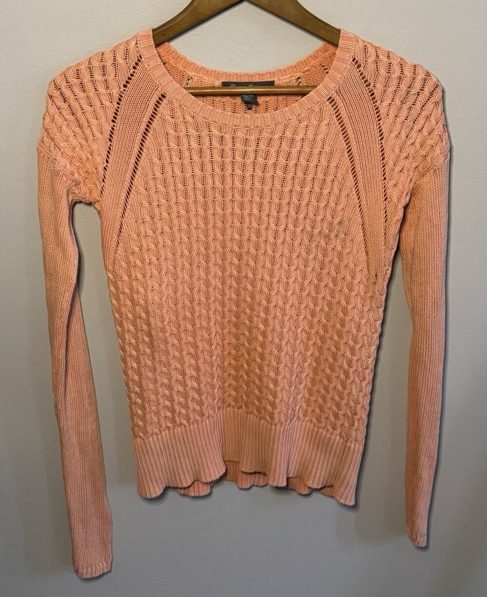 Tommy Bahama XS Orange Coral 100% Cotton Cable Knit Womens Sweater Top